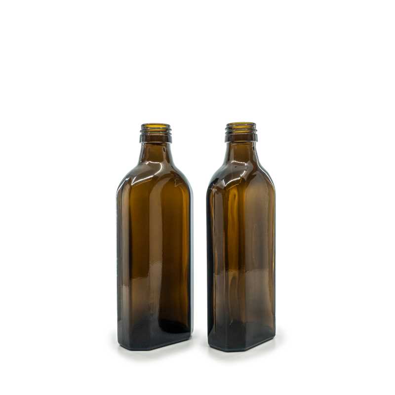Bottiglia di vetro ambra, PP28S, 250 ml, 45 pz