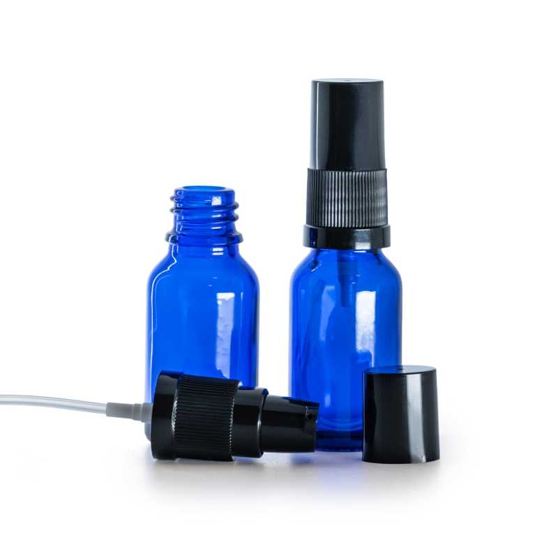 Bottiglia in vetro, dosatore lozione, blu, 15 ml