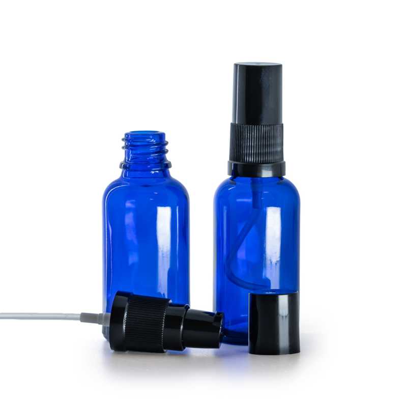 Flacone in vetro, dosatore lozione, blu, 30 ml