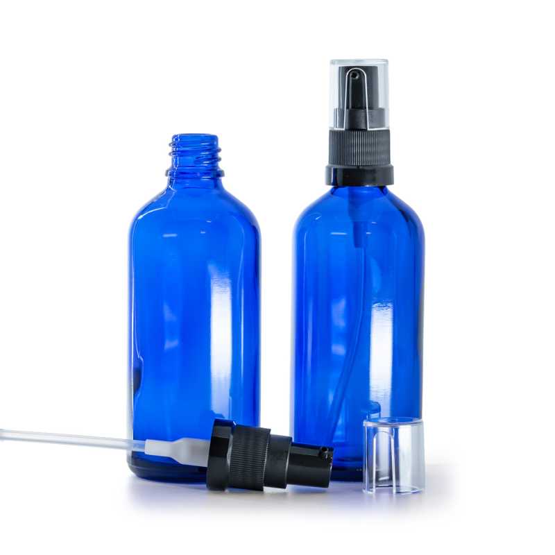 Bottiglia in vetro, olio, blu, 100 ml