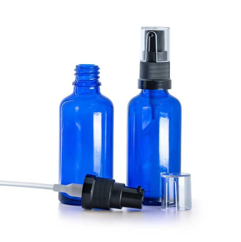 Bottiglia in vetro, dosatore olio, blu, 50 ml
