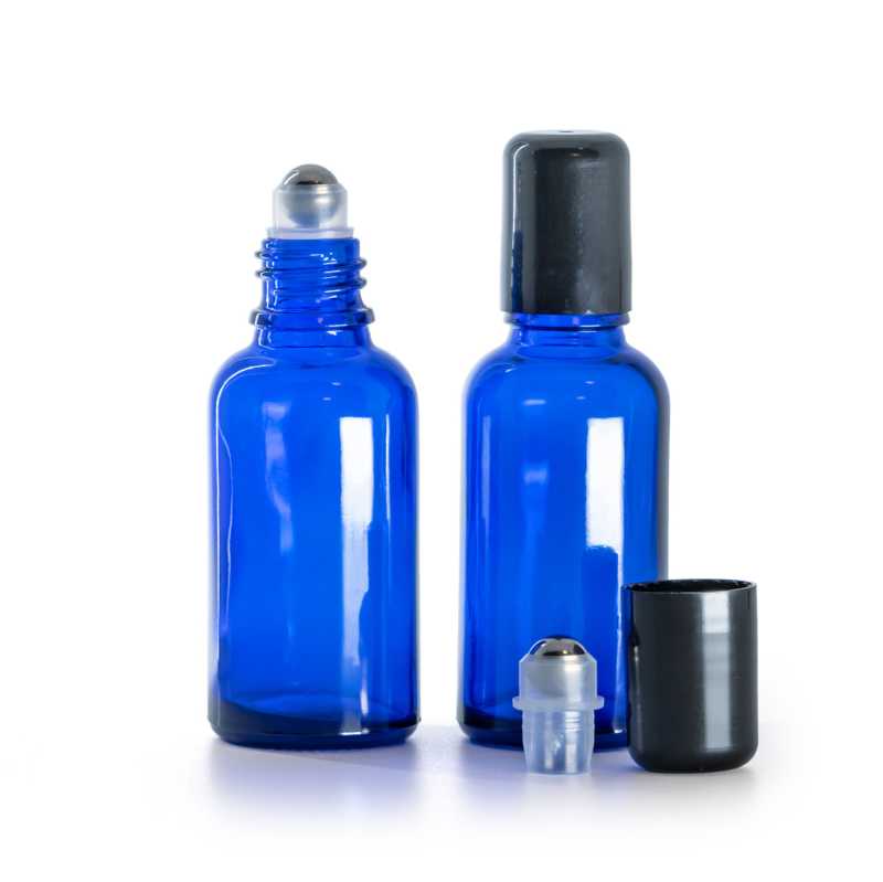 Flacone in vetro, roll-on, blu, 30 ml