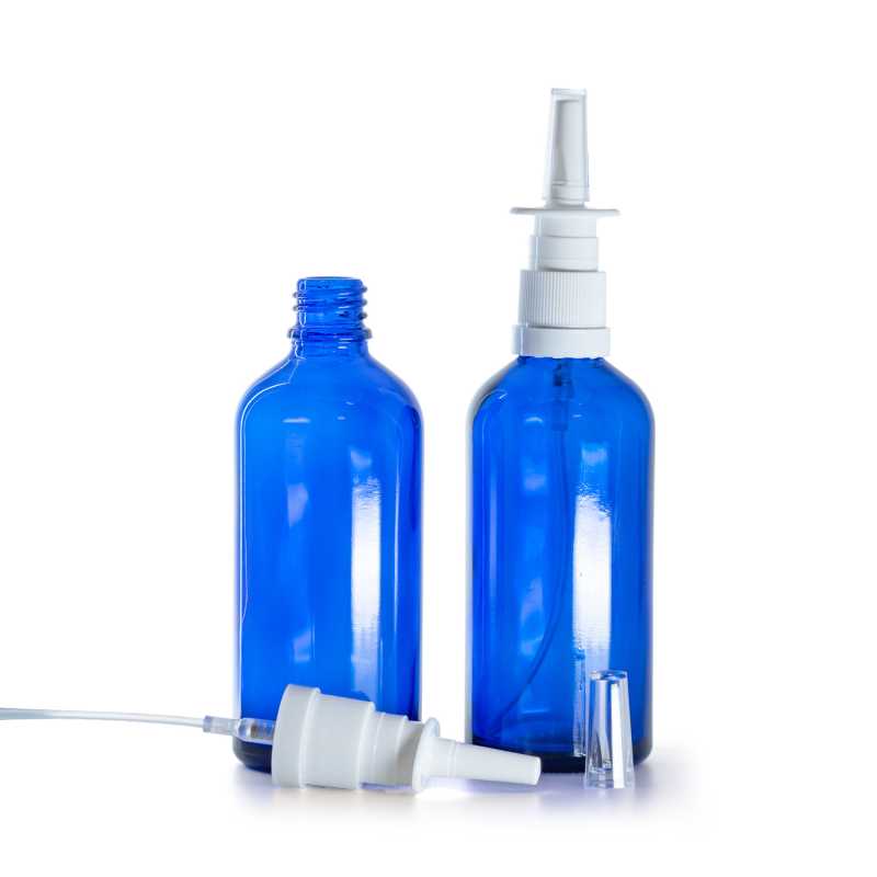 Flacone in vetro, spray nasale, blu, 100 ml