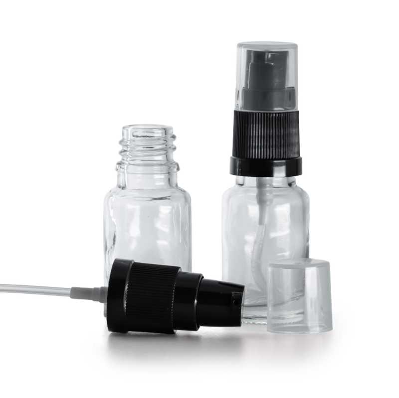 Flacone in vetro, trasparente, dispenser lozione, 10 ml