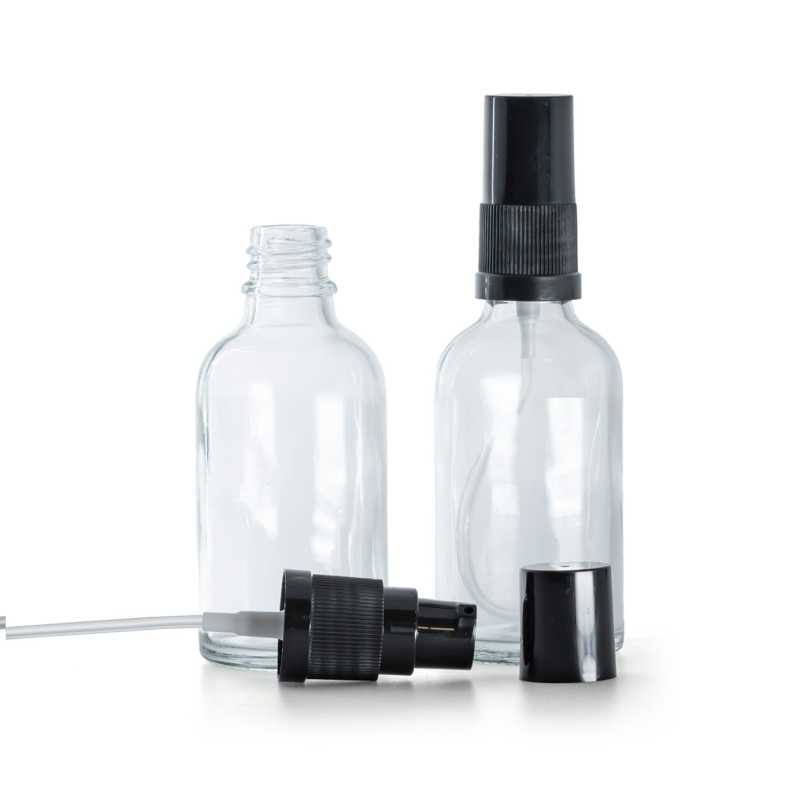 Flacone in vetro, dosatore lozione, nero, 30 ml