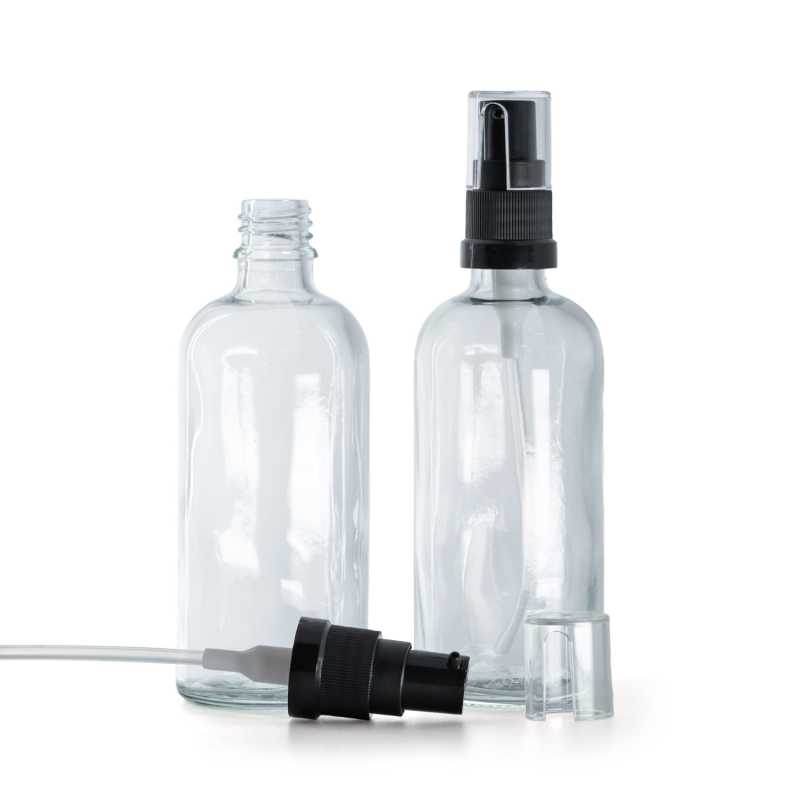 Bottiglia in vetro, trasparente, dosatore per olio, 100 ml