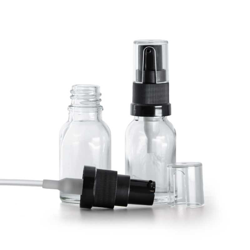 Flacone in vetro, dosatore olio, trasparente, 15 ml