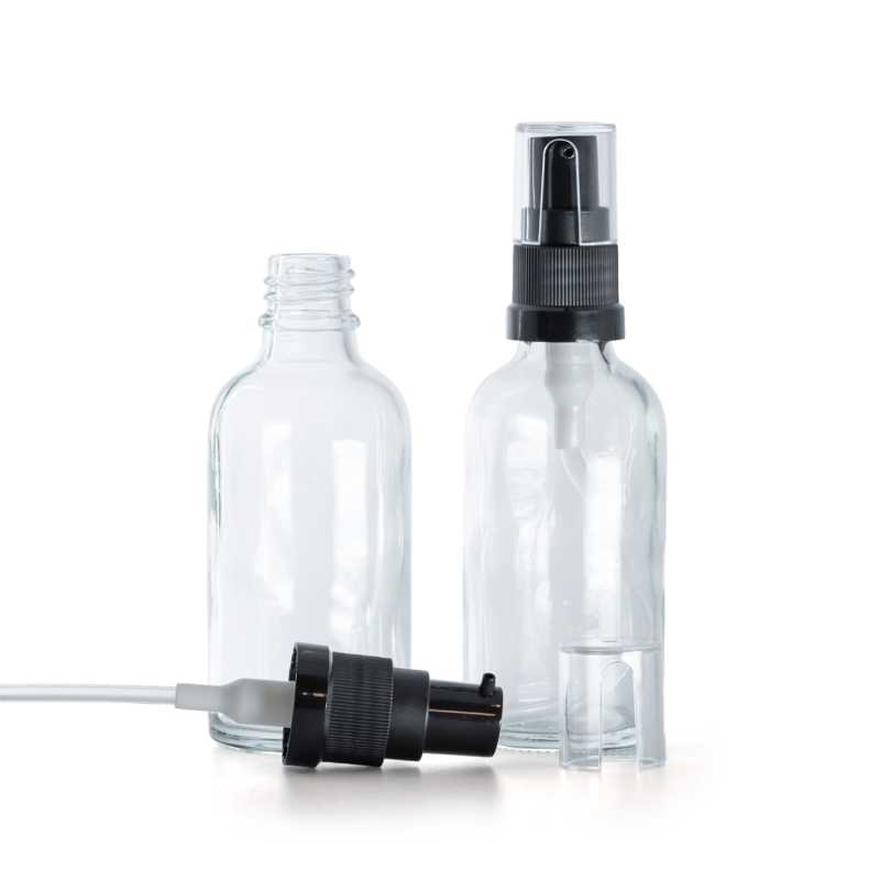 Bottiglia in vetro, trasparente, dosatore per olio, 50 ml