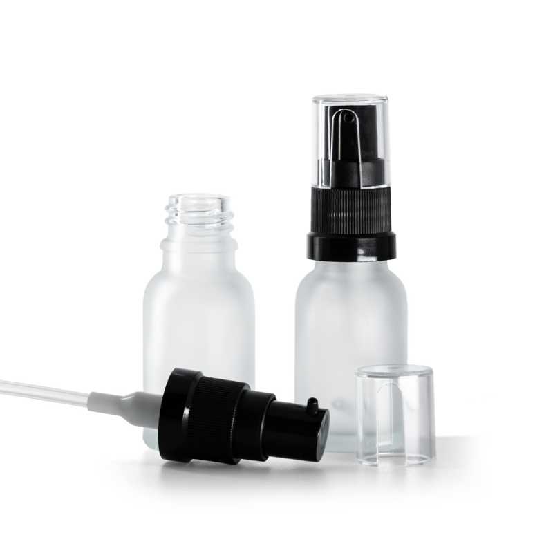 Flacone in vetro satinato trasparente, dosatore per olio, 15 ml