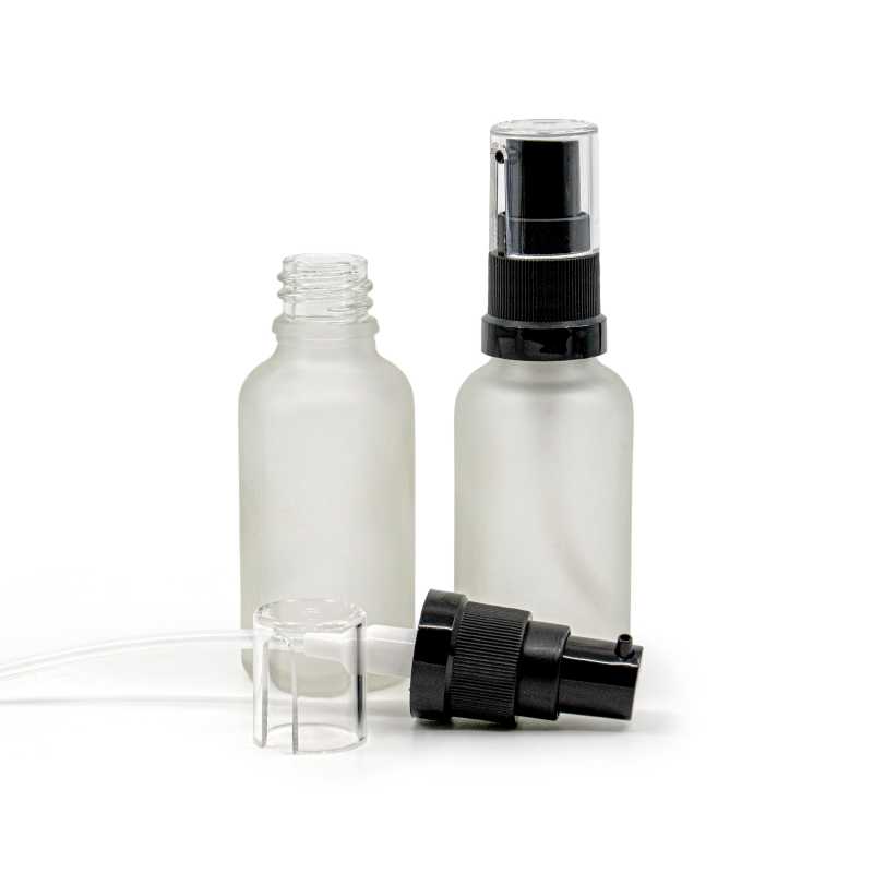 Bottiglia in vetro, dispenser olio, trasparente satinato, 30 ml