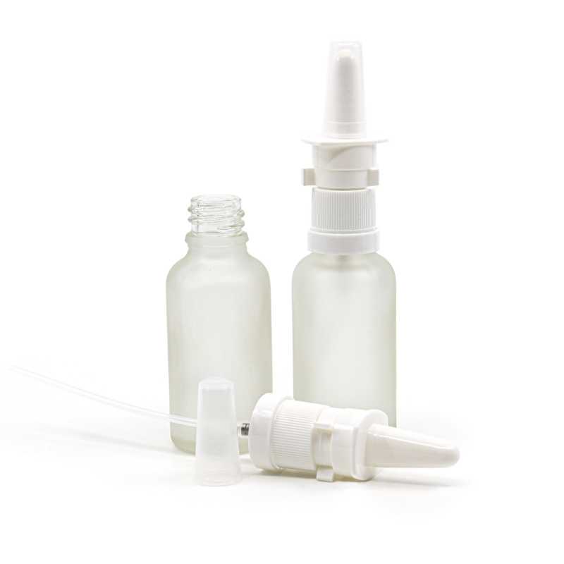 Flacone in vetro satinato trasparente, spray nasale, 30 ml