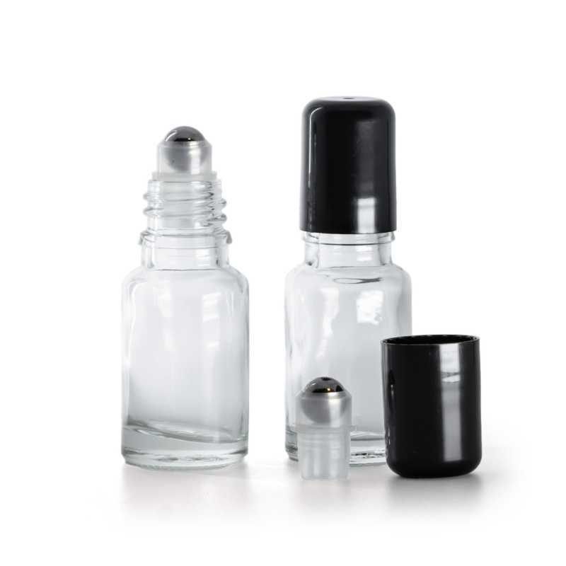Flacone roll-on in vetro, trasparente, 10 ml