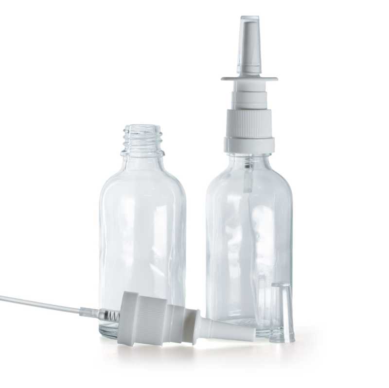 Flacone in vetro, trasparente, spray nasale, 30 ml