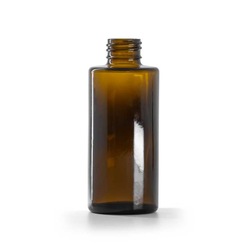 Bottiglia in vetro, ambra, tappo dritto, 100 ml