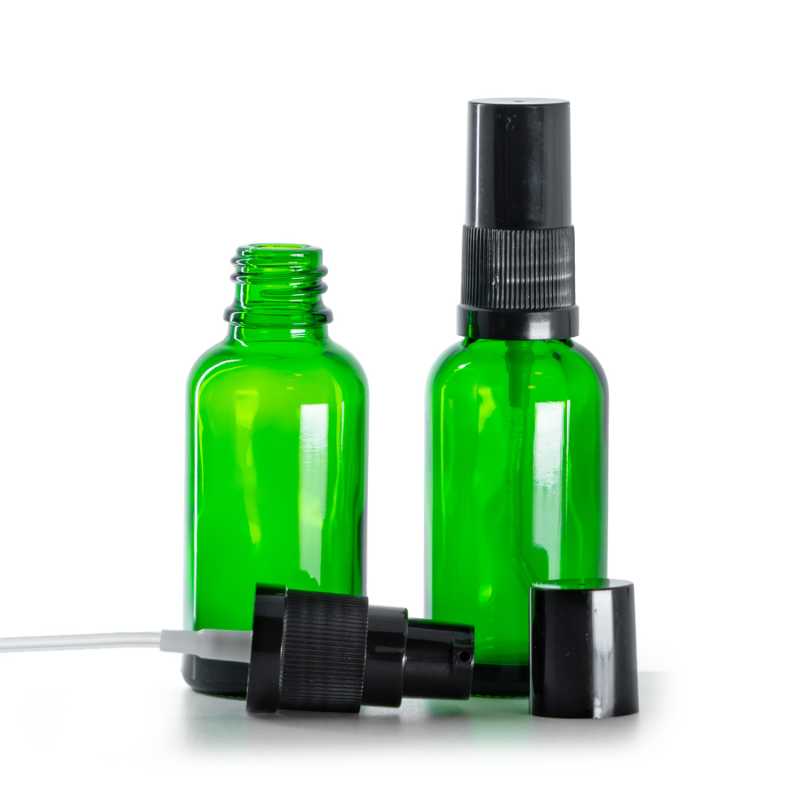 Flacone in vetro, dispenser lozione, verde, 30 ml