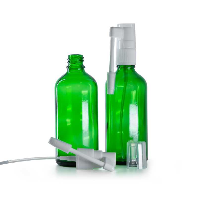 Flacone in vetro, spray orale, verde, 100 ml