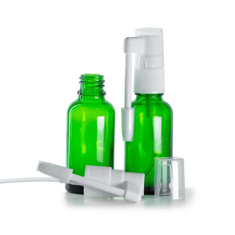 Flacone in vetro, spray orale, verde, 30 ml