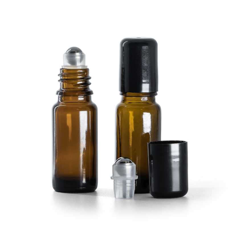Flacone in vetro ambrato, tipo B, alto, roll-on, 10 ml