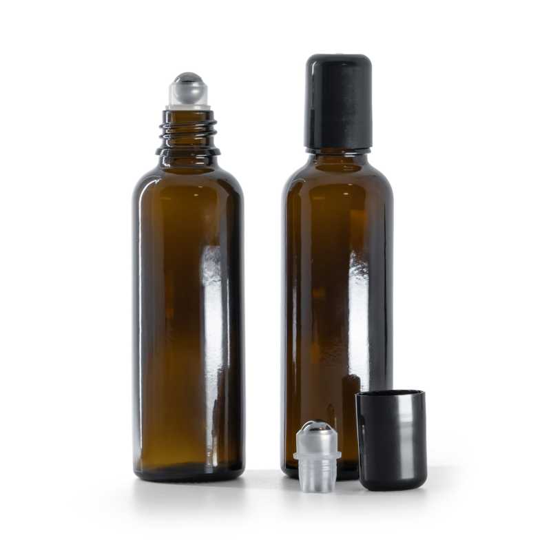 Contenitore in vetro, roll-on, ambra, 50 ml