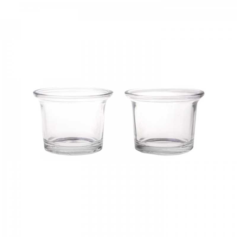 Contenitore in vetro per candele, trasparente, 4,5 x 6 cm
