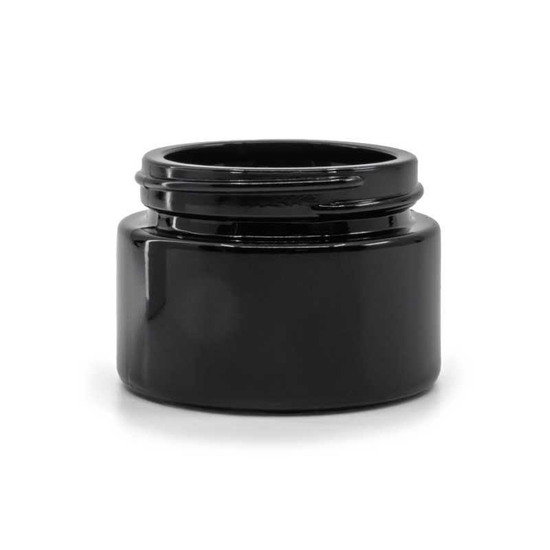 Vaso cosmetico in vetro, nero lucido, 30 ml