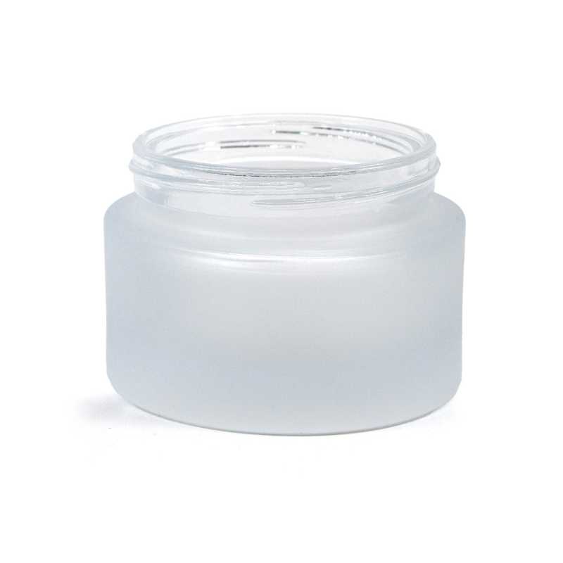 Vaso cosmetico in vetro, vetro satinato, 50 ml
