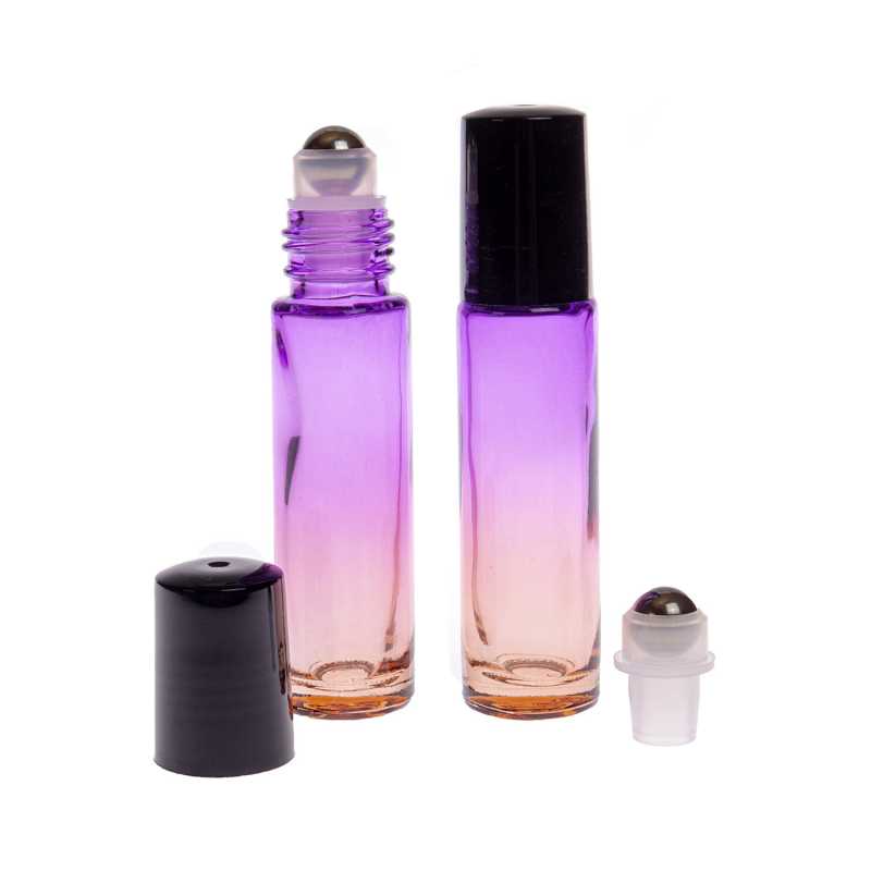 Flacone roll-on in vetro, viola-arancione, 10 ml