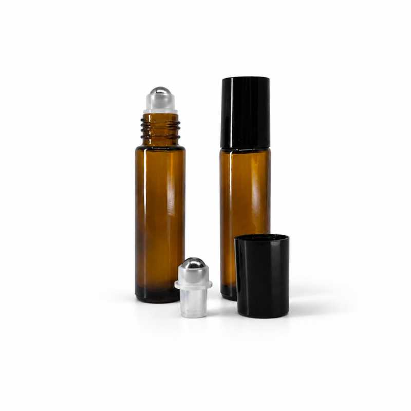 Flacone roll-on in vetro, ambra, 10 ml