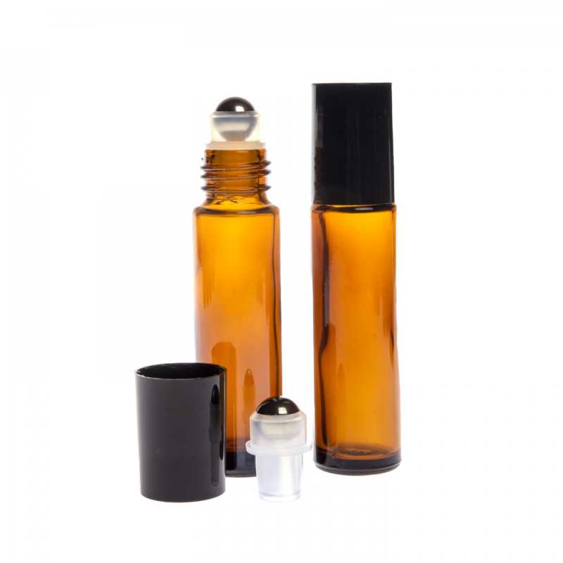 Flacone roll-on, vetro, ambra, 10 ml