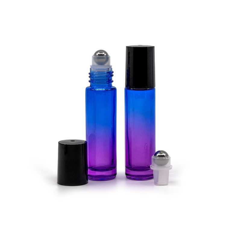 Flacone roll-on in vetro, blu-violetto, 10 ml