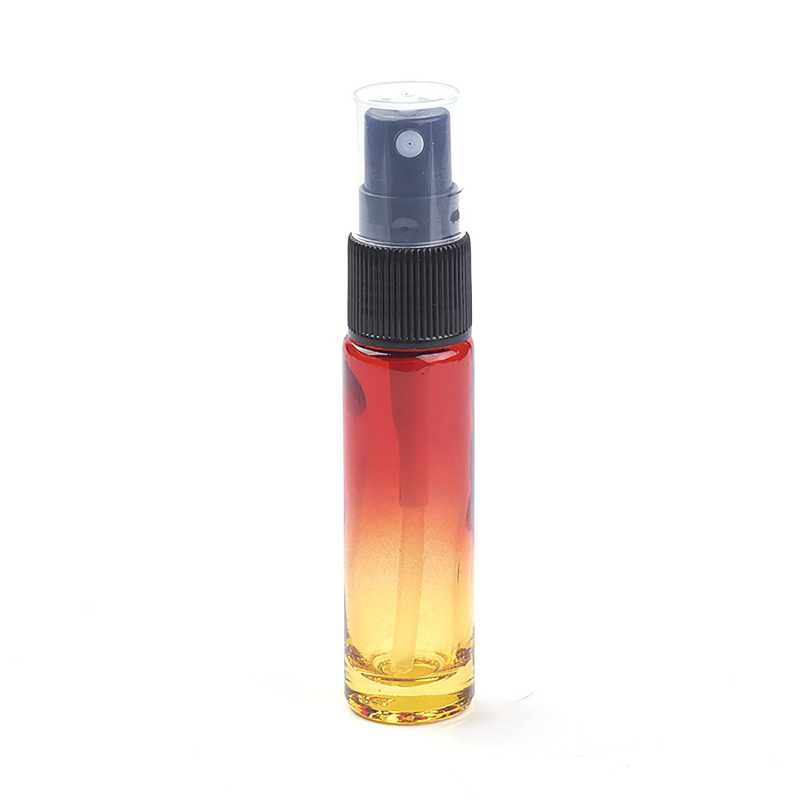 Flacone in vetro con spruzzatore per profumo, rosso-giallo, 10 ml