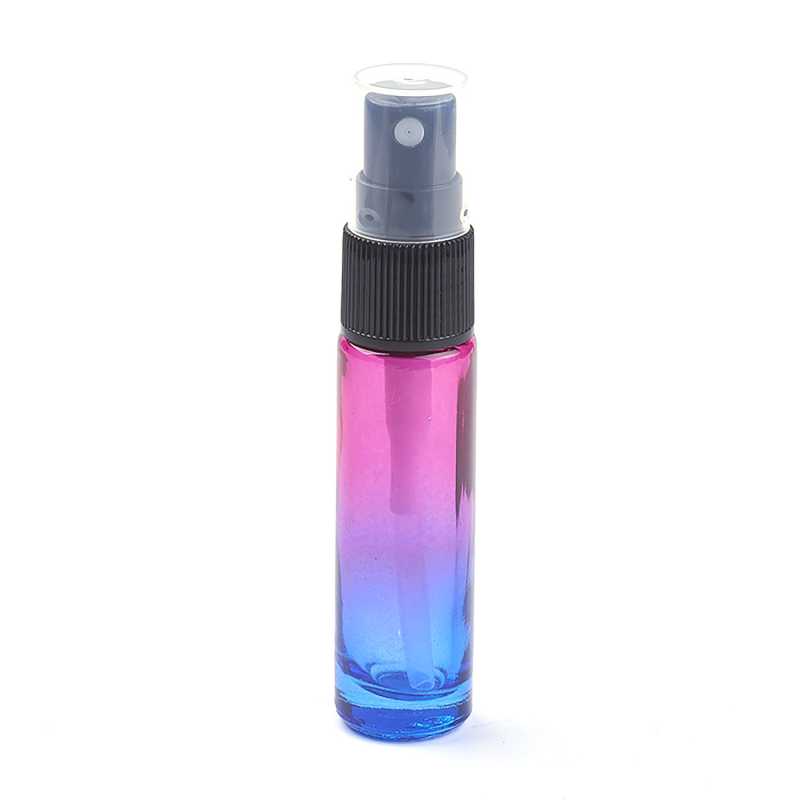Flacone in vetro con spruzzatore per profumo, rosa-blu, 10 ml