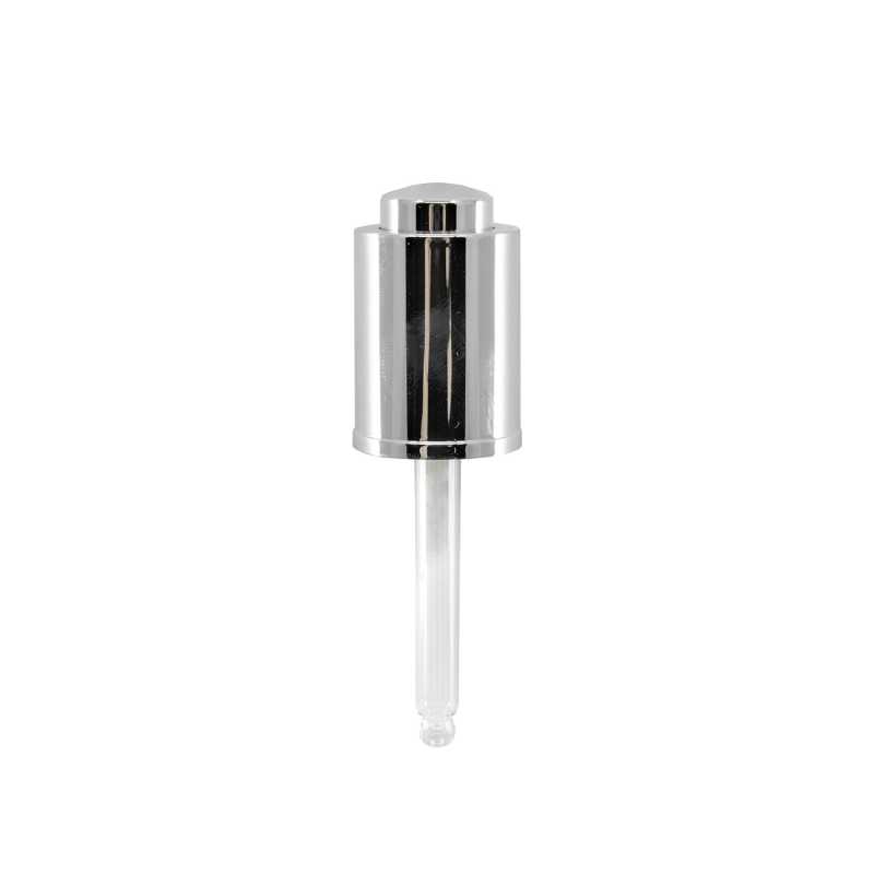 Contagocce push argento lucido, 20/410, 64 mm