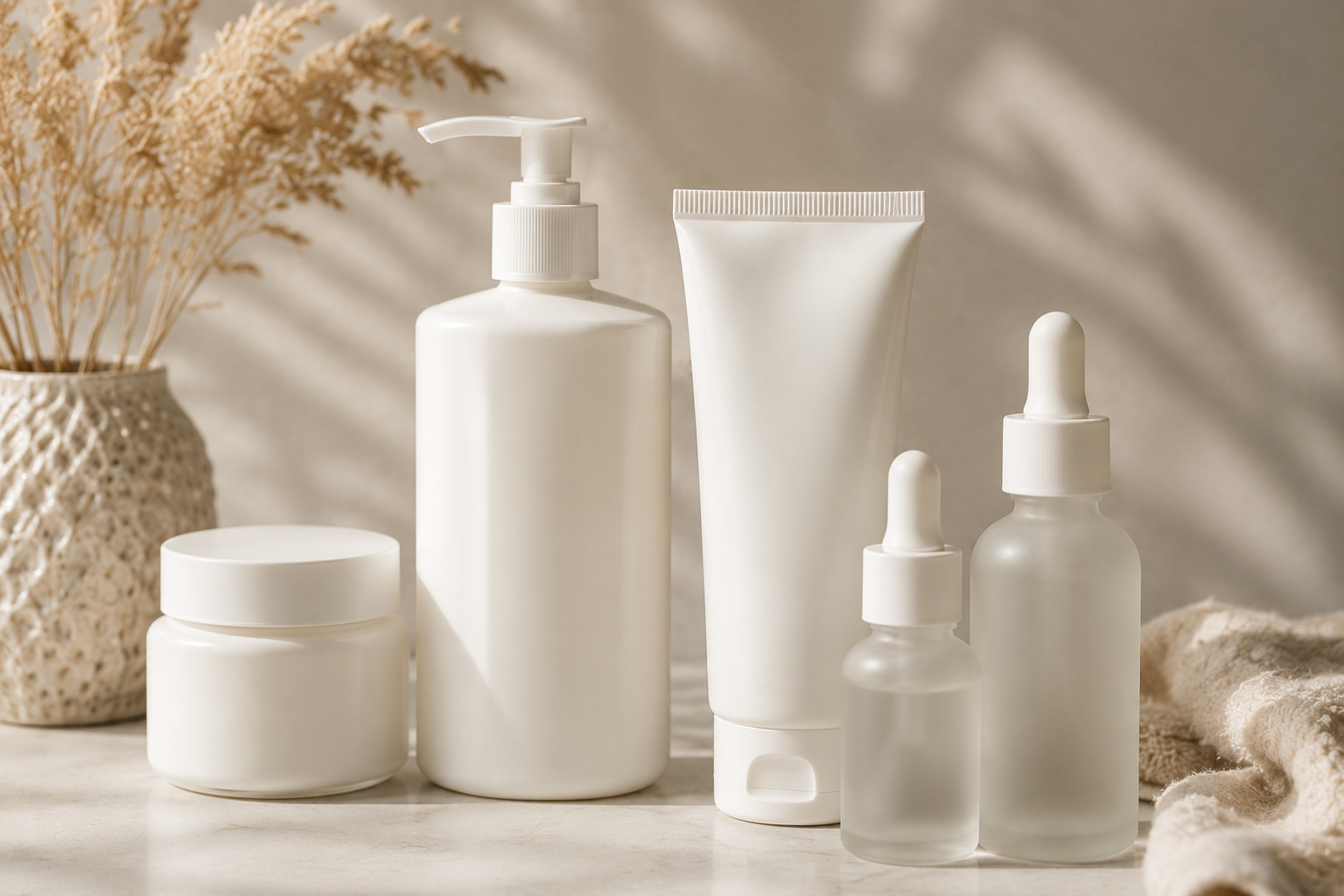 Overview of suitable packs by type of cosmetic product